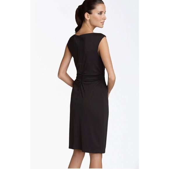 David Meister Cowl Neck Sheath Knee Length Dress in Black, Size 10 - Picture 4 of 15